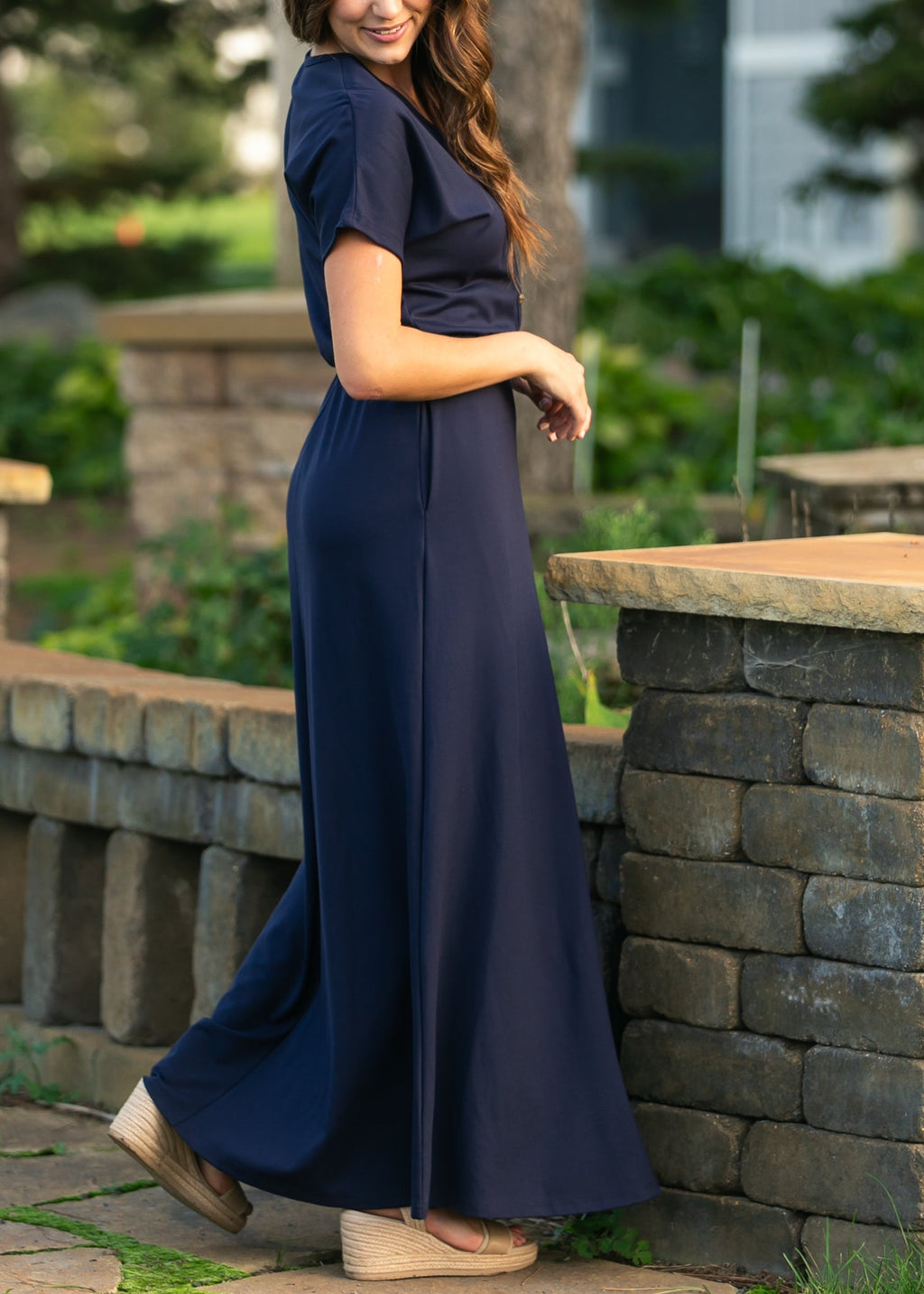 Ella Navy Cinched Waist Maxi Dress - product image 8