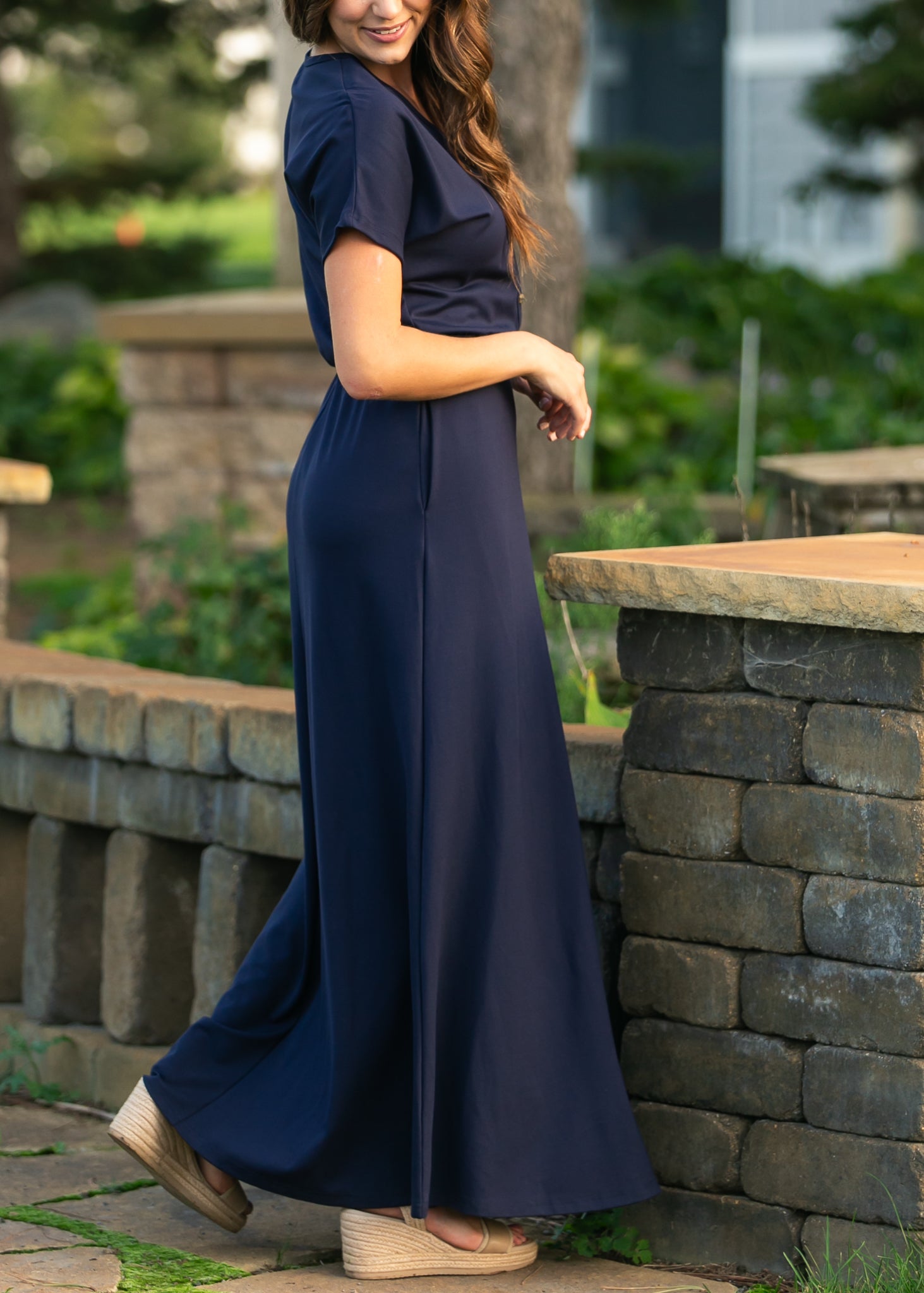 Ella Navy Cinched Waist Maxi Dress - product image 8