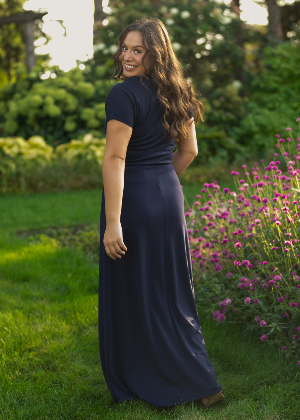 Ella Navy Cinched Waist Maxi Dress - product image 13
