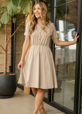 Ella Cinched Waist Midi Dress