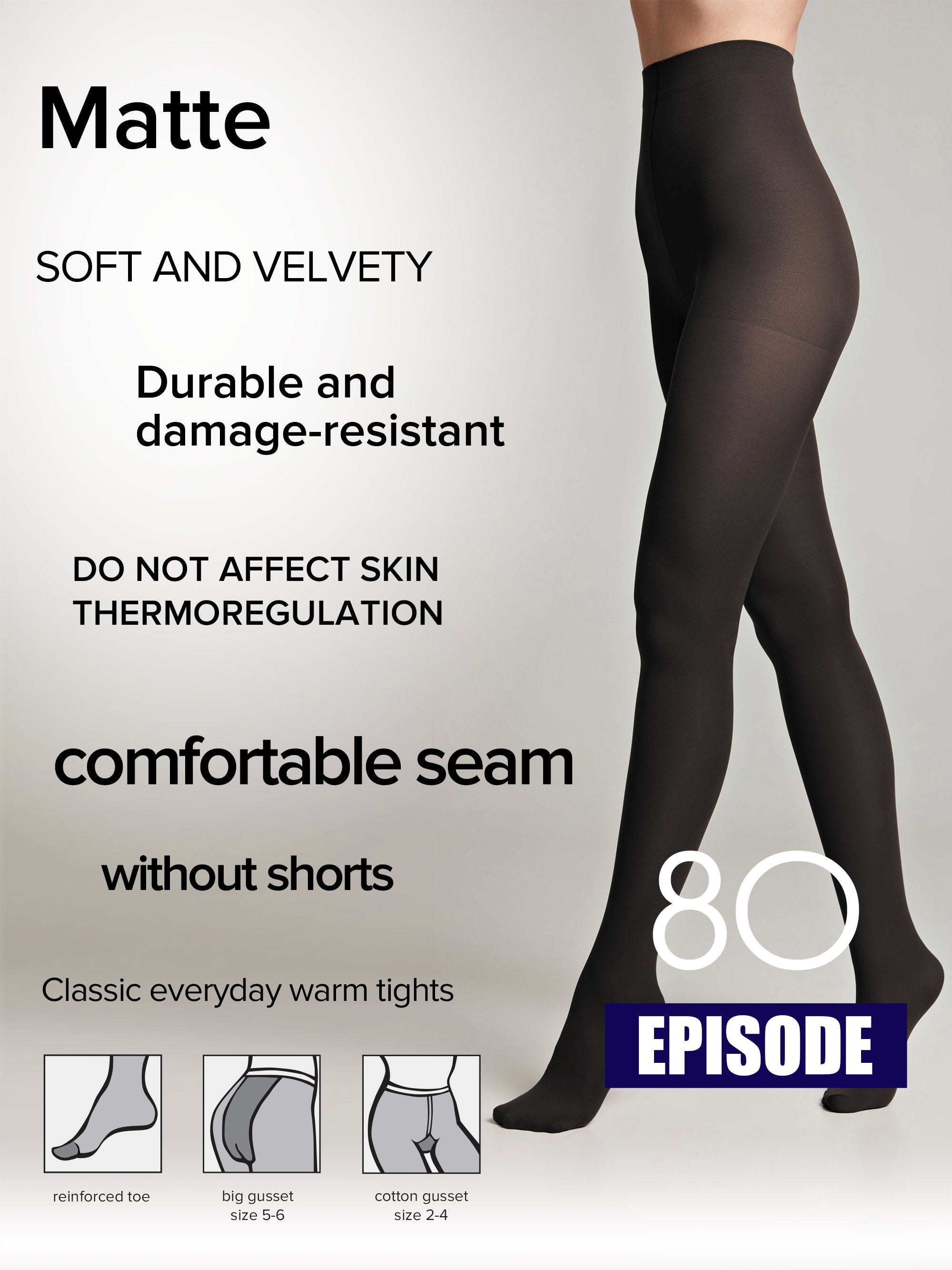 Tights Conte Episode 80 Den - Microfibra Matte Opaque Secondary image