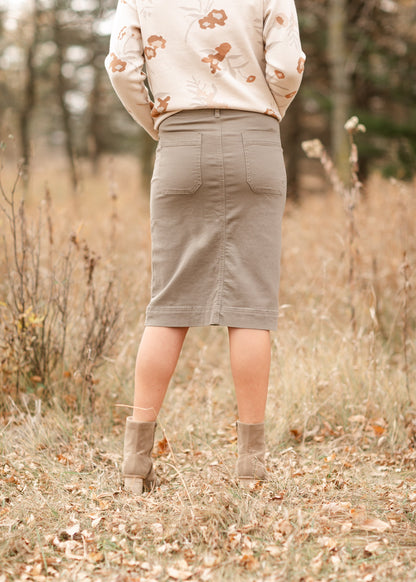 Erica Cotton Twill Midi Skirt