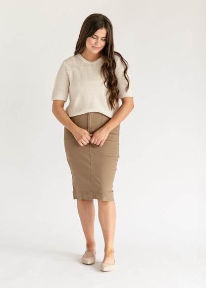 Erica Cotton Twill Midi Skirt