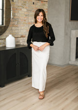 Essential Ruffled 3/4 Sleeve Top