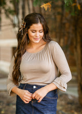 Essential Ruffled 3/4 Sleeve Top
