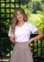 Essential V-neck Flutter Sleeve Top - FINAL SALE