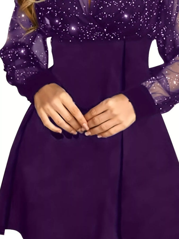 Glitter Mesh Long Sleeve Mini Dress - product image 10