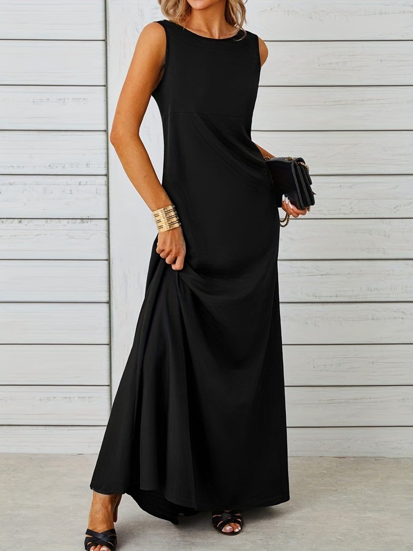 Sleeveless Flowy Maxi Dress - Shopiebay women's boutique