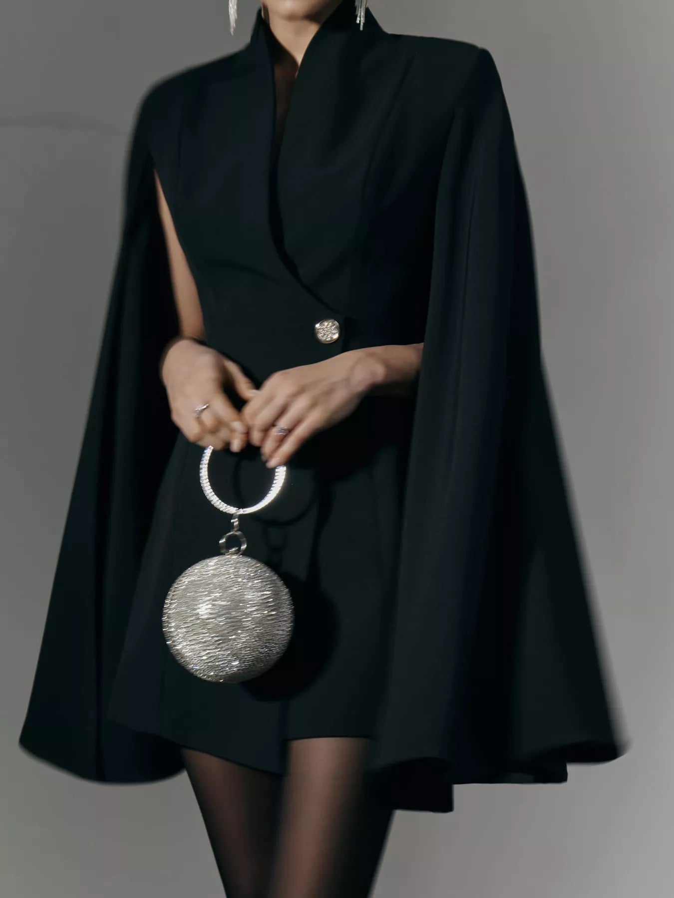 One Button Fitted Mini Blazer Dress with Cape Sleeves | Shop Shopiebay One Button Fitted Mini Blazer Dress with Cape Sleeves | Shop Shopiebay