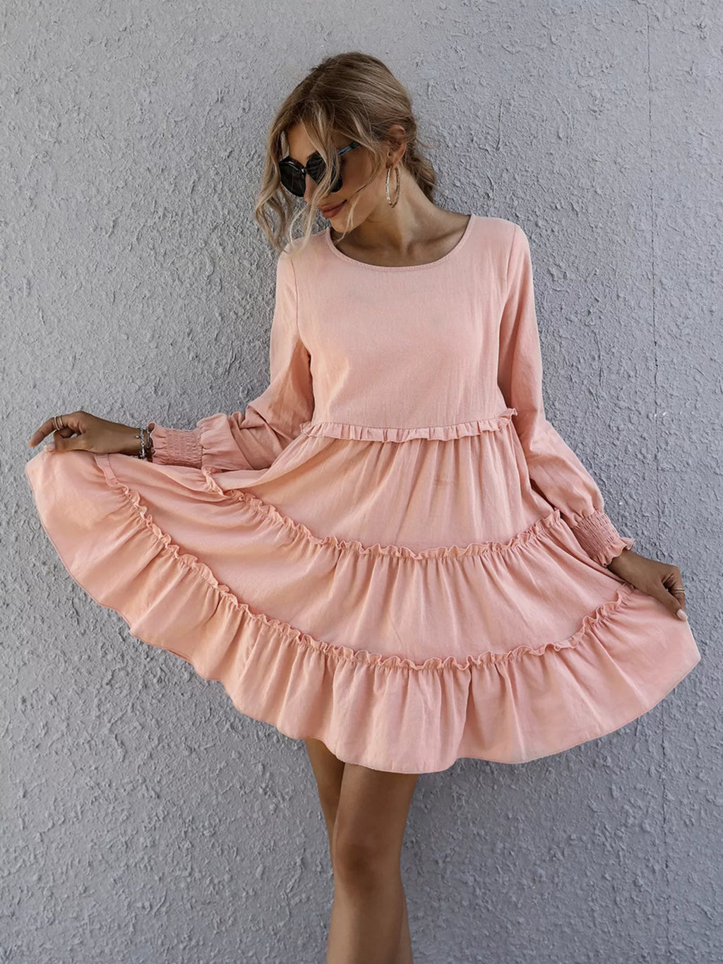 Ruffle Tiered Long Sleeve Mini Dress - product image 13