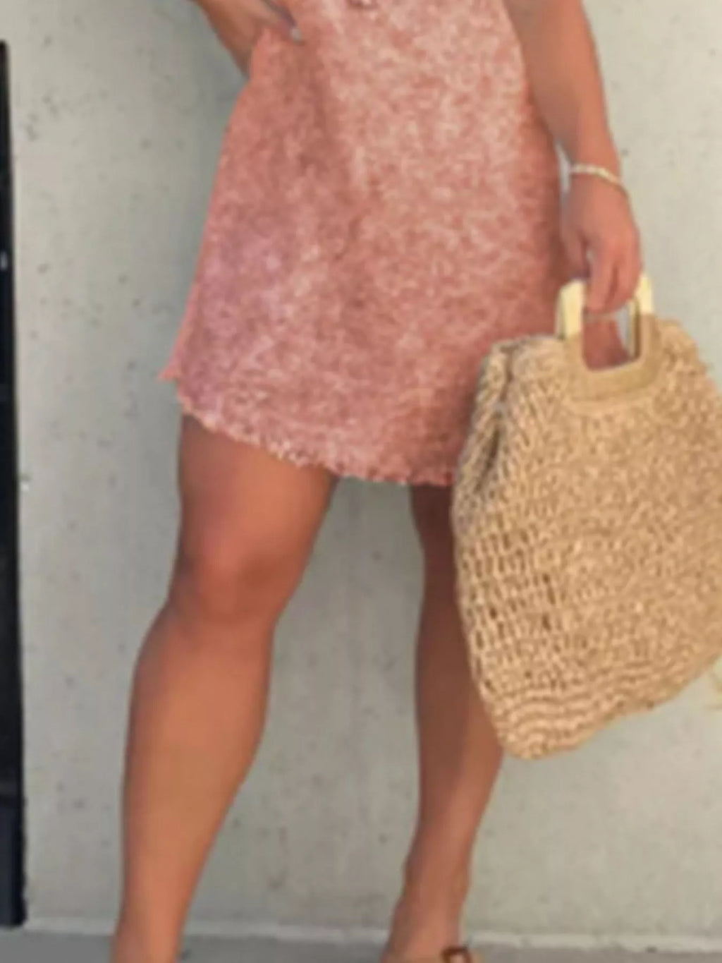 Full Size Raw Hem Short Sleeve Dress Plus Size - product image 9