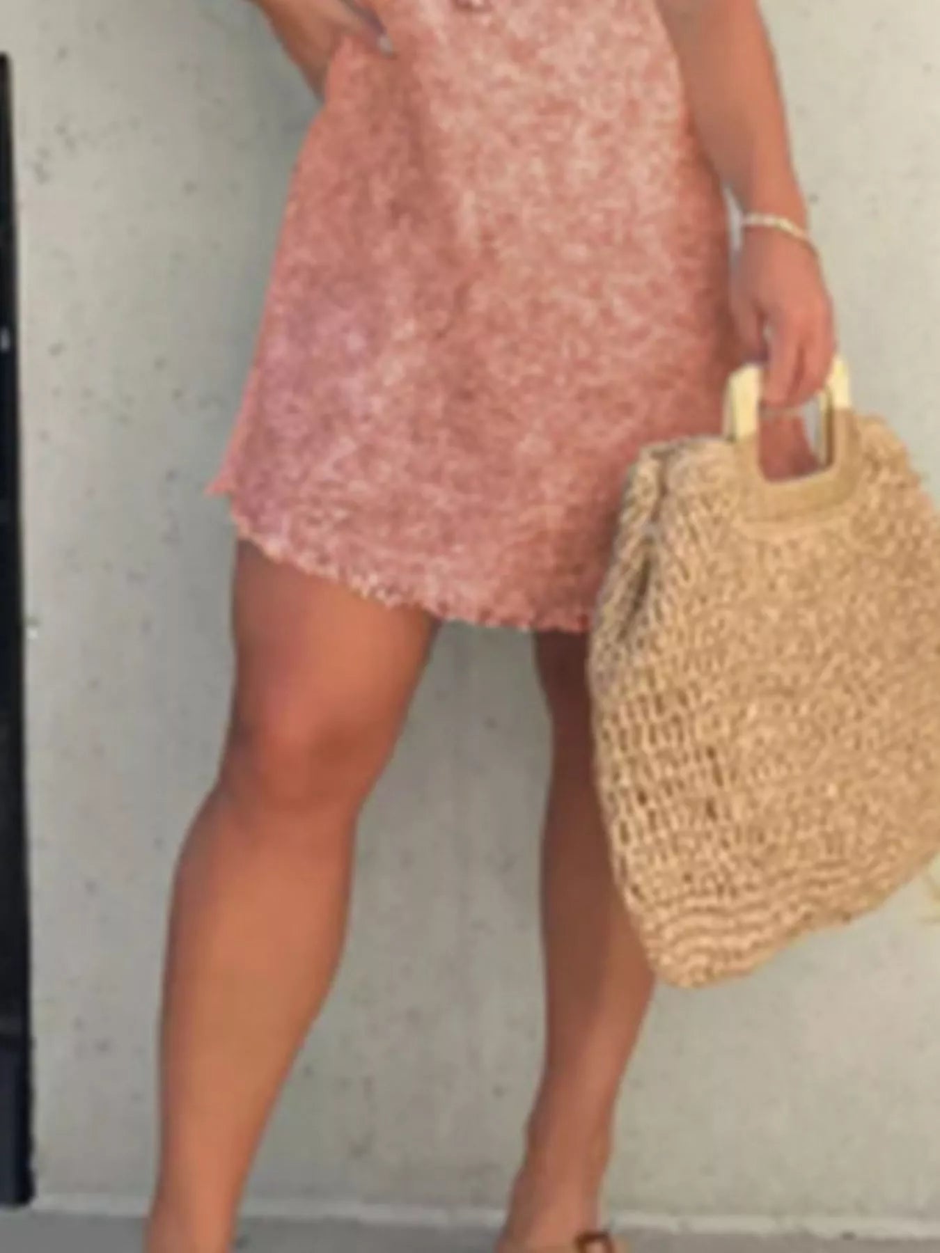 Full Size Raw Hem Short Sleeve Dress Plus Size - product image 9