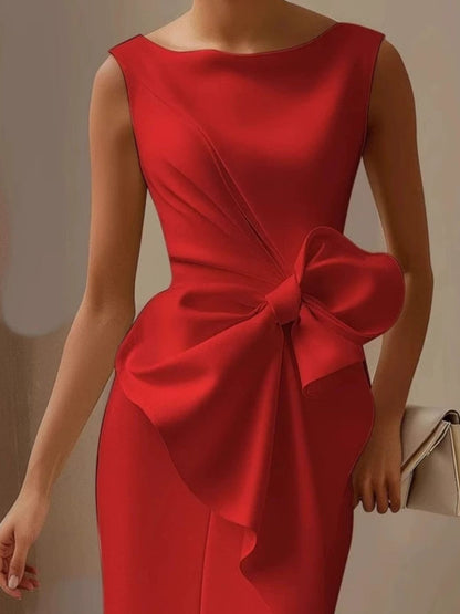 Full Size Bowknot Front Sleeveless Dress Plus Size view 7 - Shopiebay