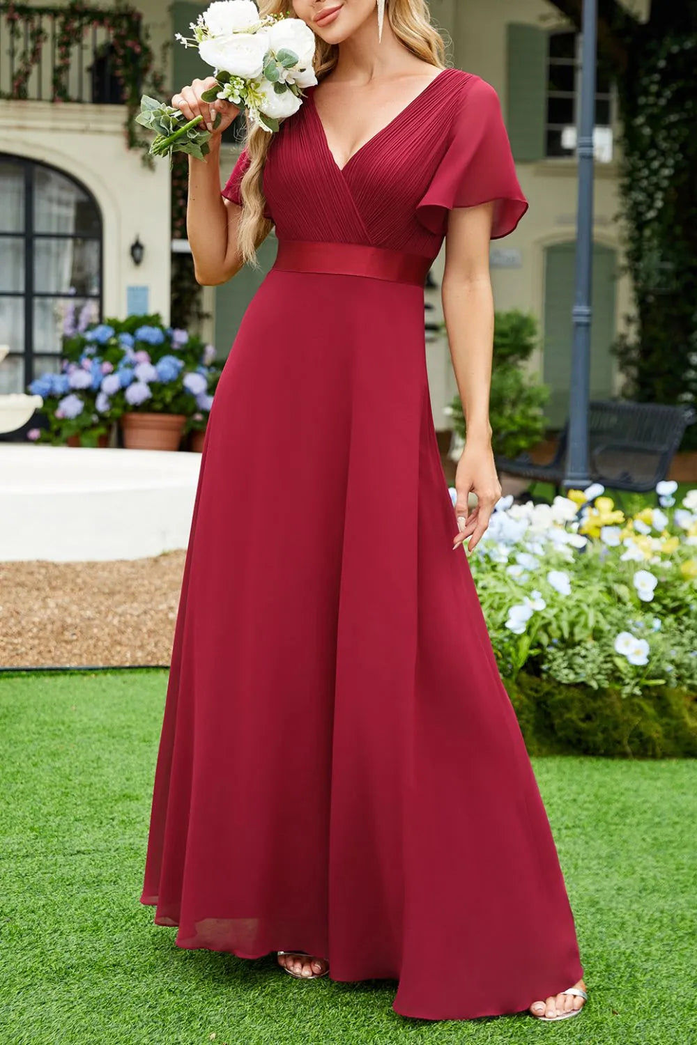 Surplice Flutter Sleeve Maxi Dress - product image 5