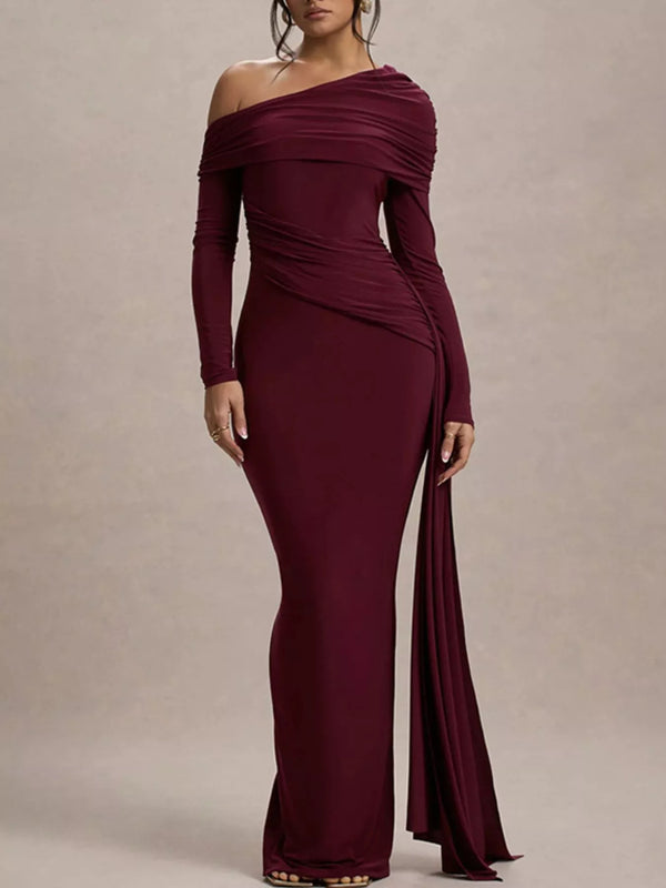 One-Shoulder Ruched Maxi Dress - product image 5