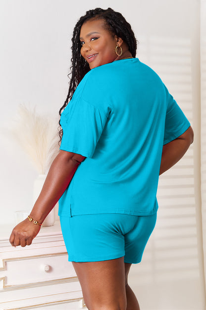 Basic Bae Full Size Soft Rayon Half Sleeve Top and Shorts Set view 4 - Shopiebay