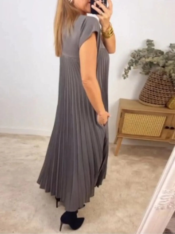 Pleated Round Neck Maxi Dress - product image 16