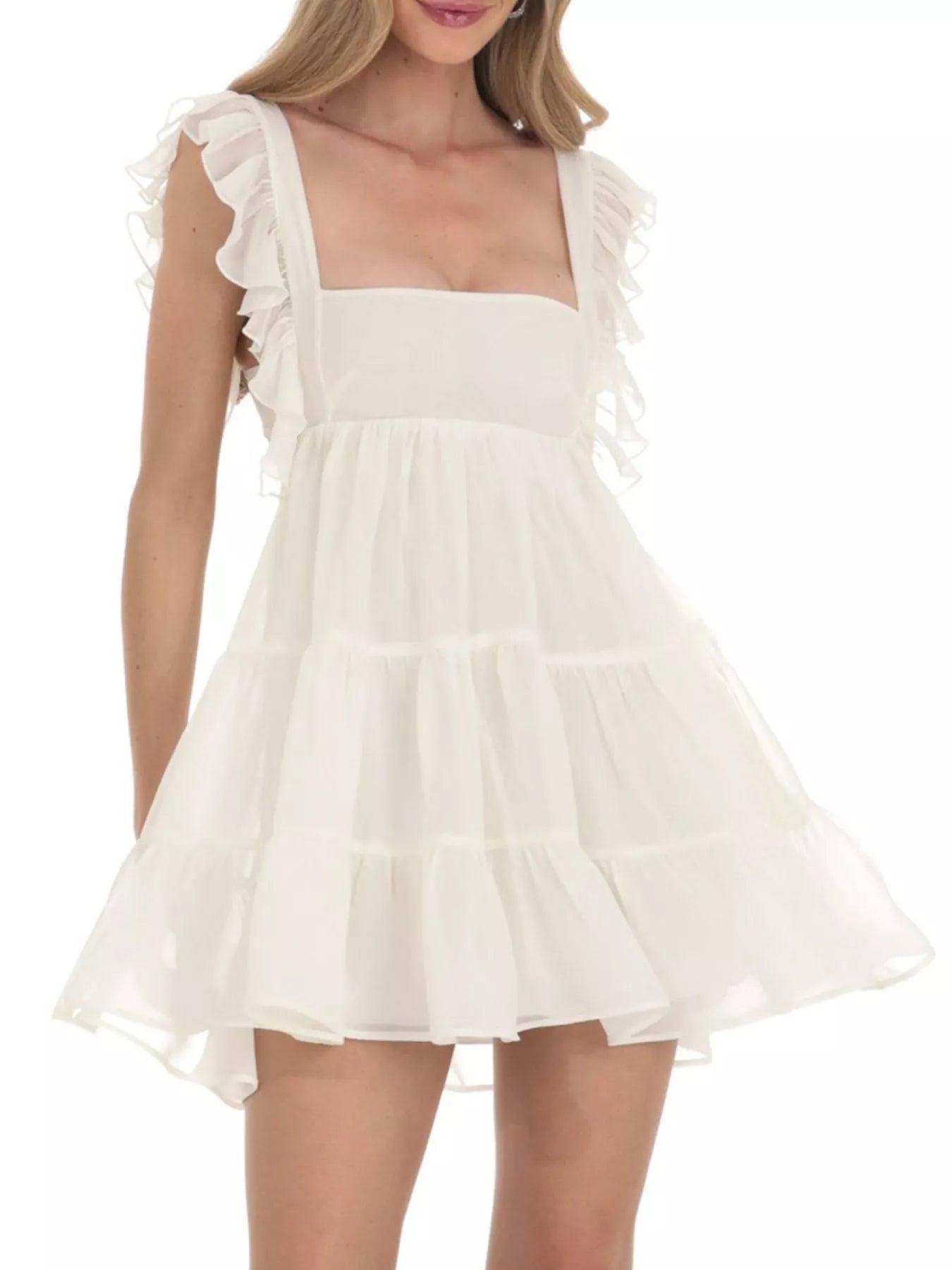 Ruffled Square Neck Tiered Dress Secondary image