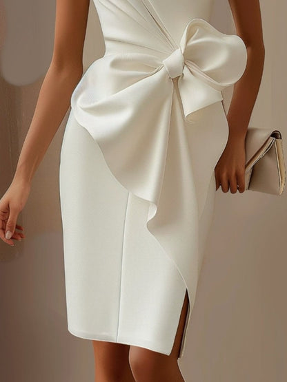 Full Size Bowknot Front Sleeveless Dress Plus Size view 3 - Shopiebay