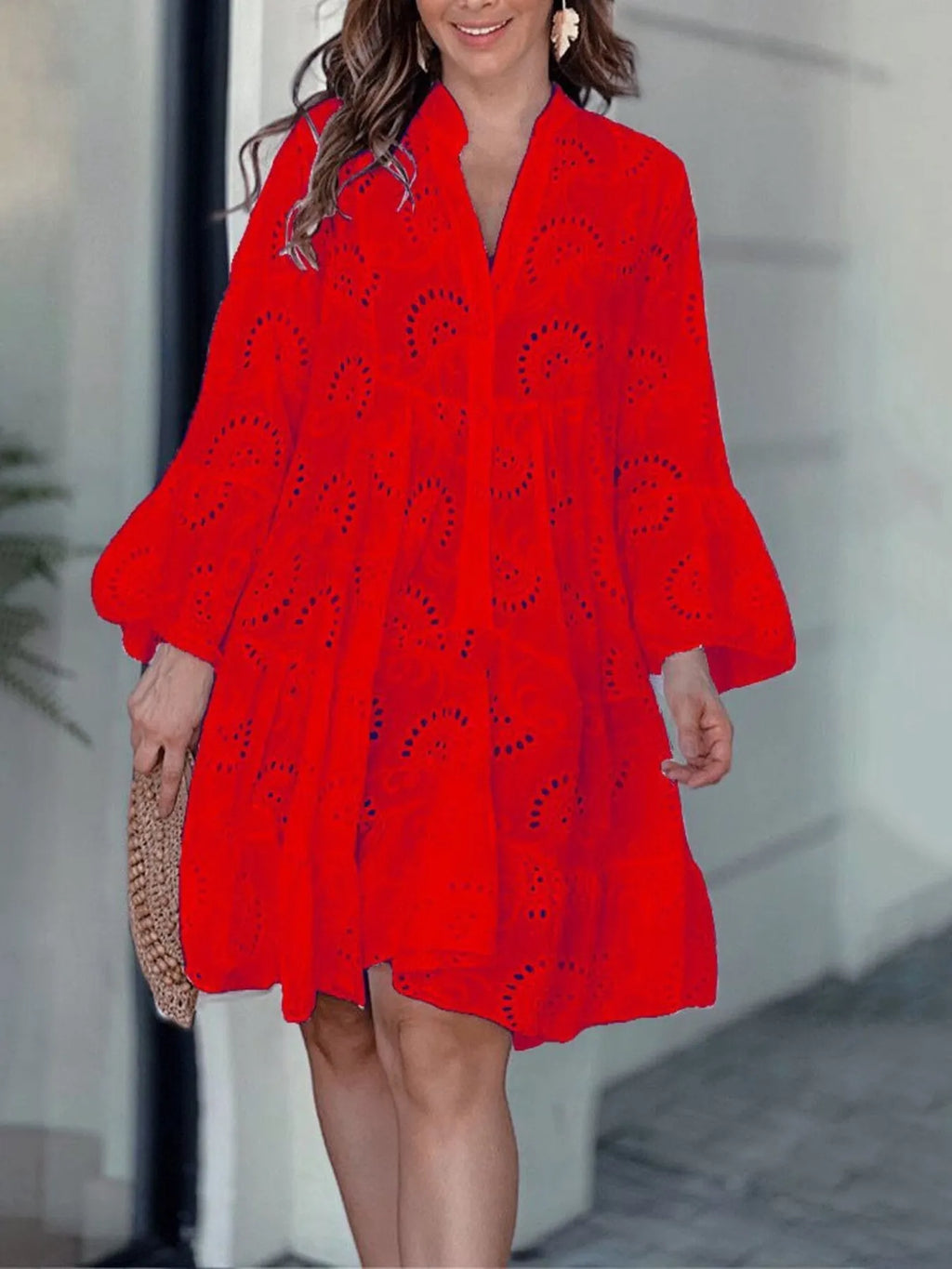 Eyelet Ruffled Hem Tiered Dress - product image 19