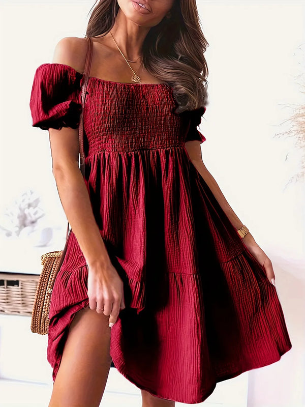 Ruffled Off-Shoulder Short Sleeve Dress - product image 14