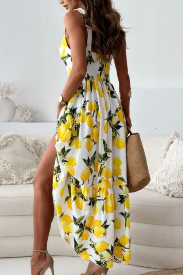 Lemon Print Sweetheart Neck Maxi Dress - product image 3