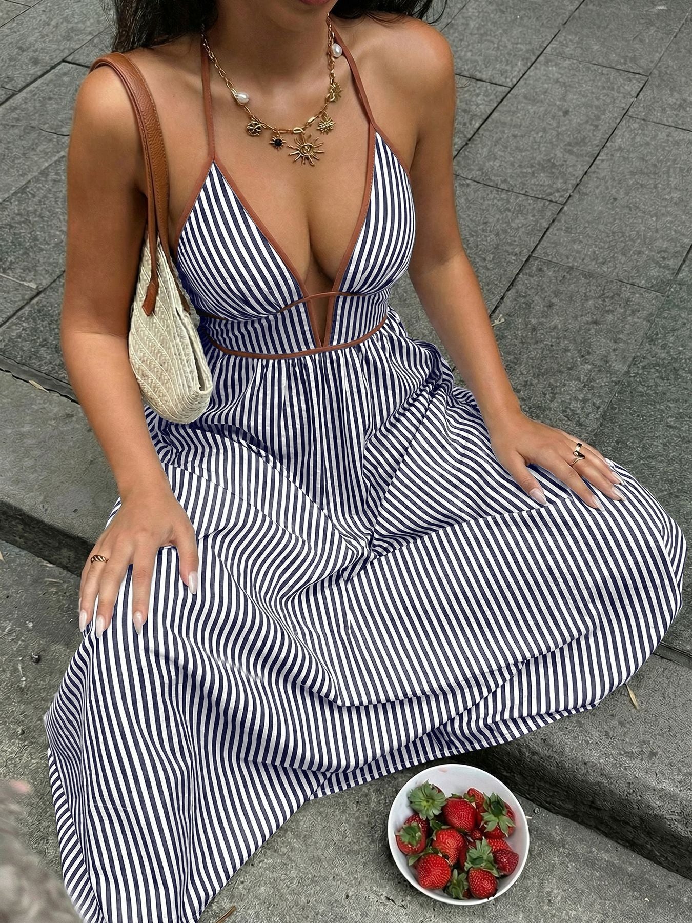 Striped Halter Neck Maxi Dress - product image 18
