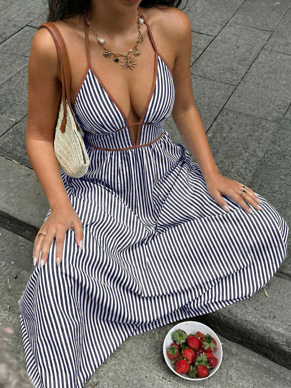 Striped Halter Neck Maxi Dress - product image 18