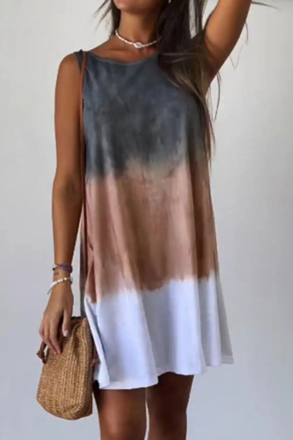 Tie-Dye Sleeveless Mini Tank Dress view 8 - Shopiebay