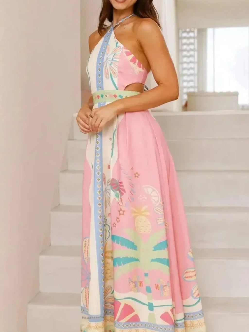 Halter Neck Printed Maxi Dress - product image 5