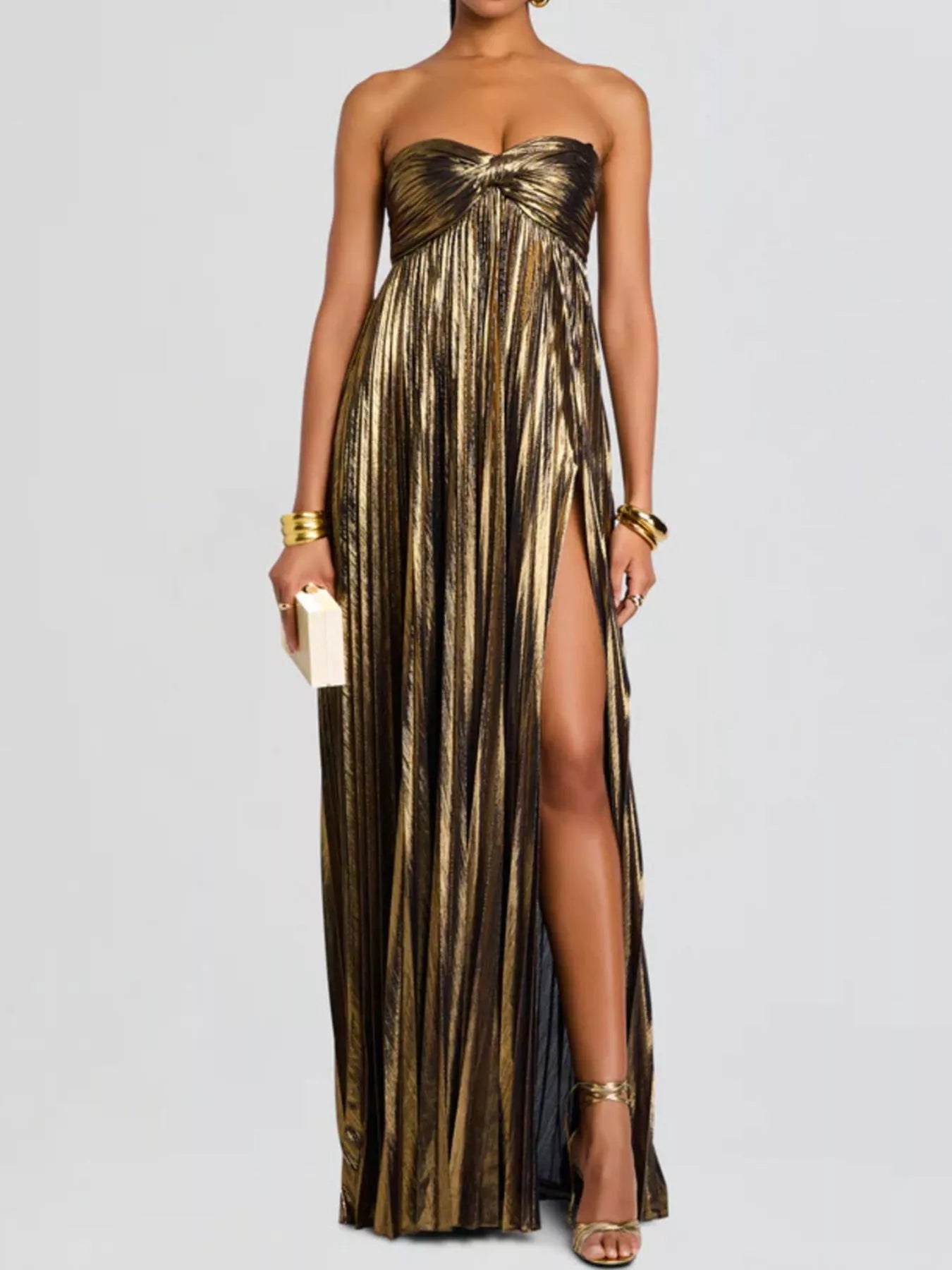 Split Sweetheart Neck Tube Maxi Dress Main image