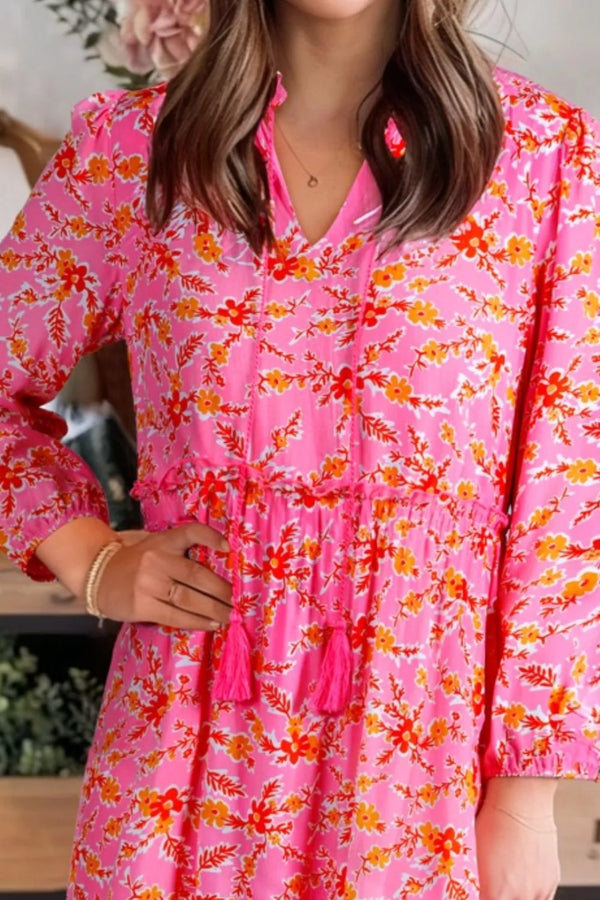Floral Print Tie Neck Midi Dress - product image 2