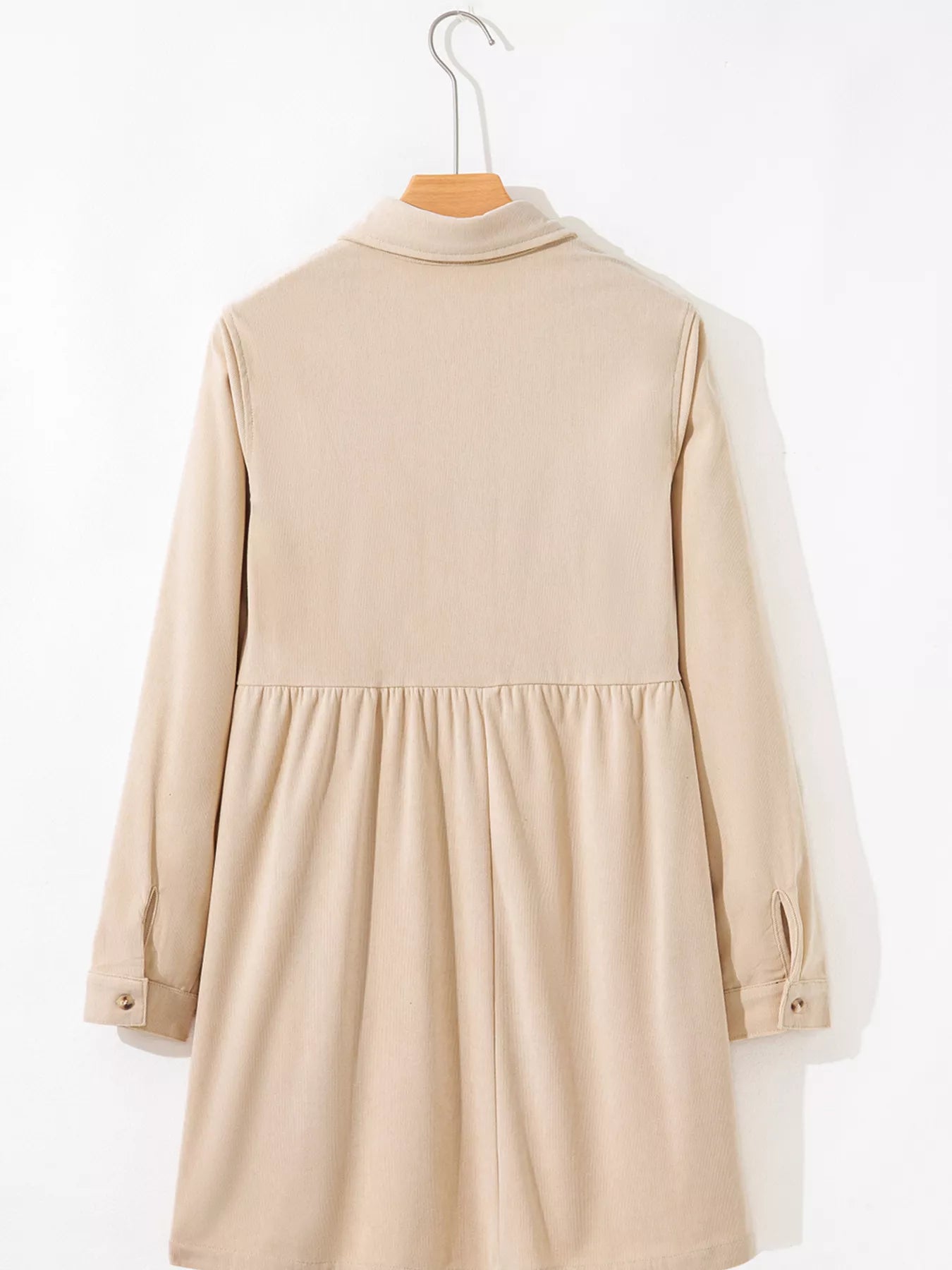 Corduroy Half Button Collared Long Sleeve Mini Dress - product image 5