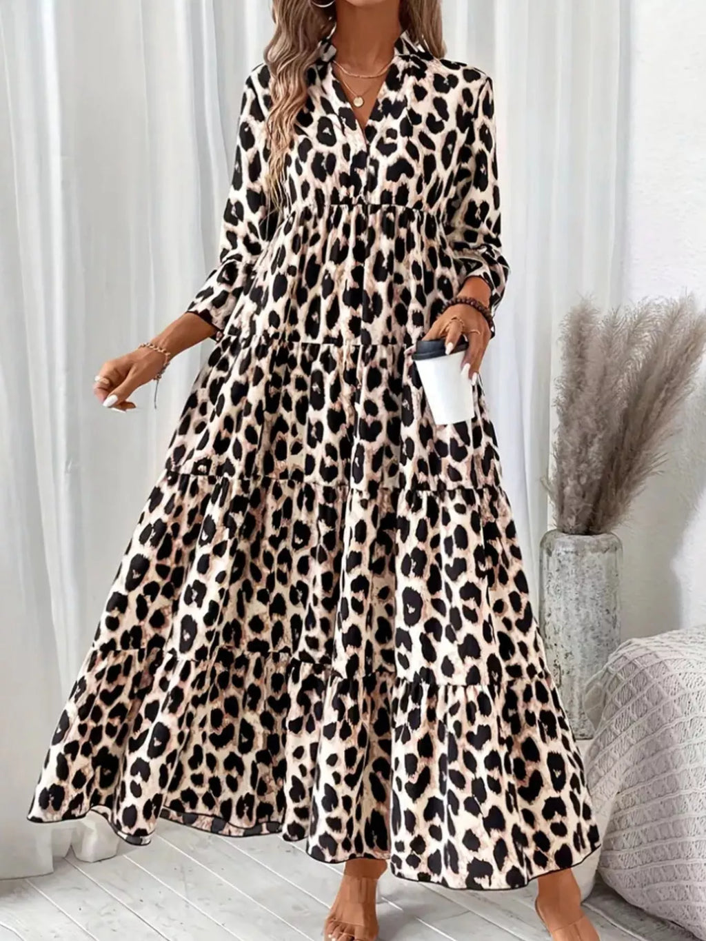 Leopard 3/4 Sleeve Midi Dress - product image 7