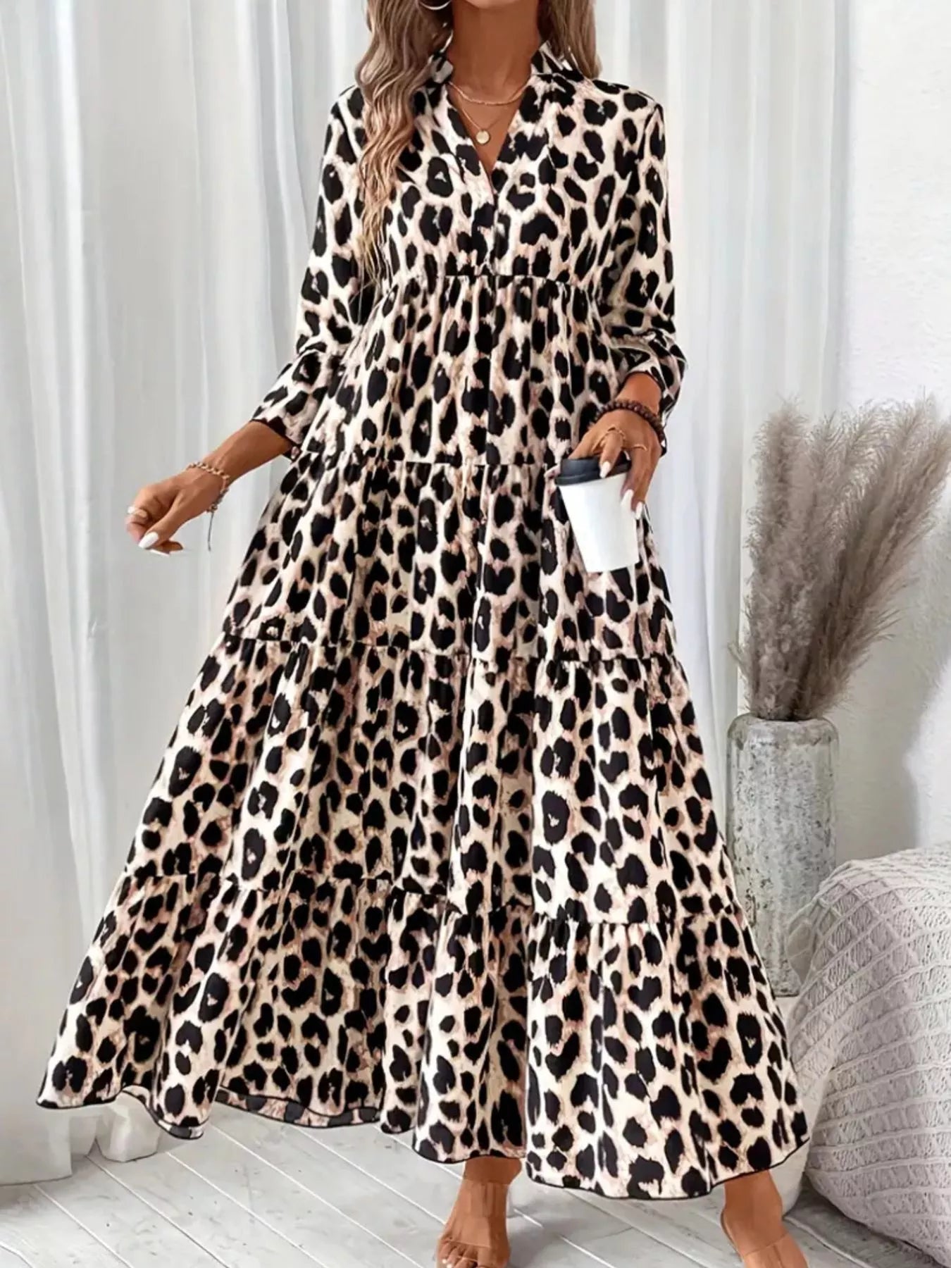 Leopard 3/4 Sleeve Midi Dress - product image 7