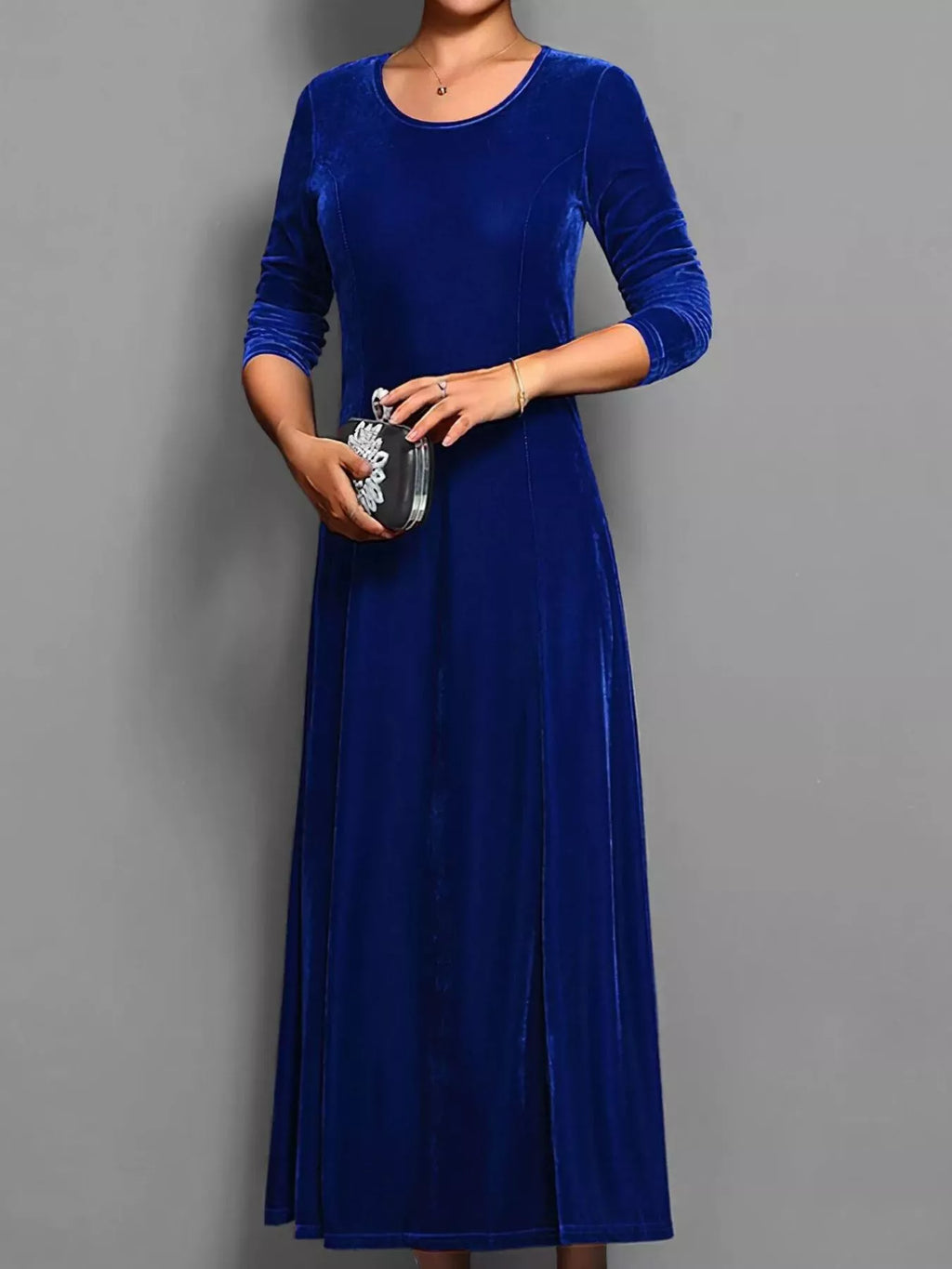 Velvet Long Sleeve A-Line Dress - product image 4