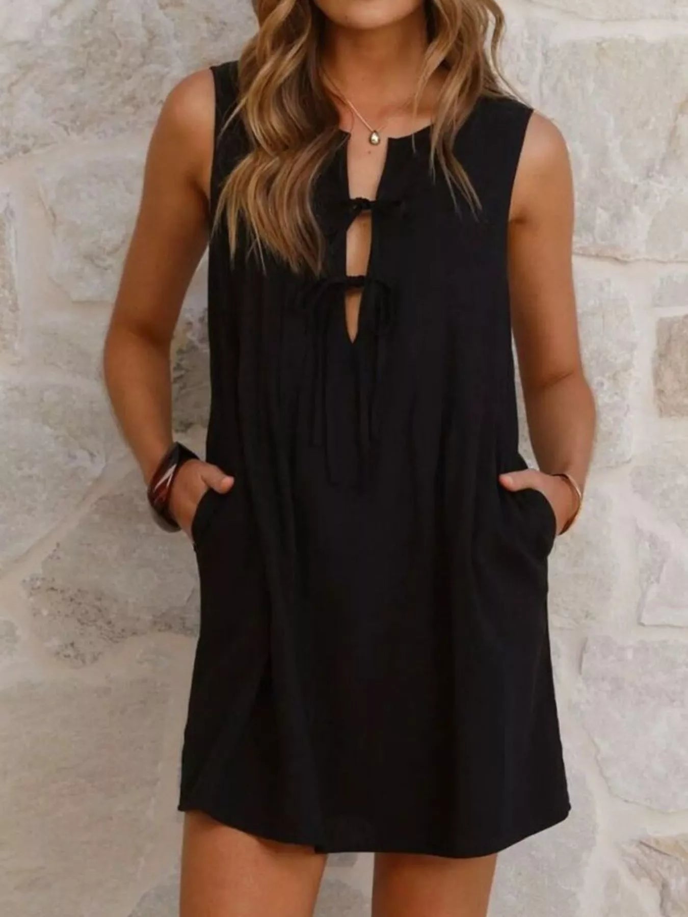 Sleeveless Tie-Front Mini Dress - product image 16