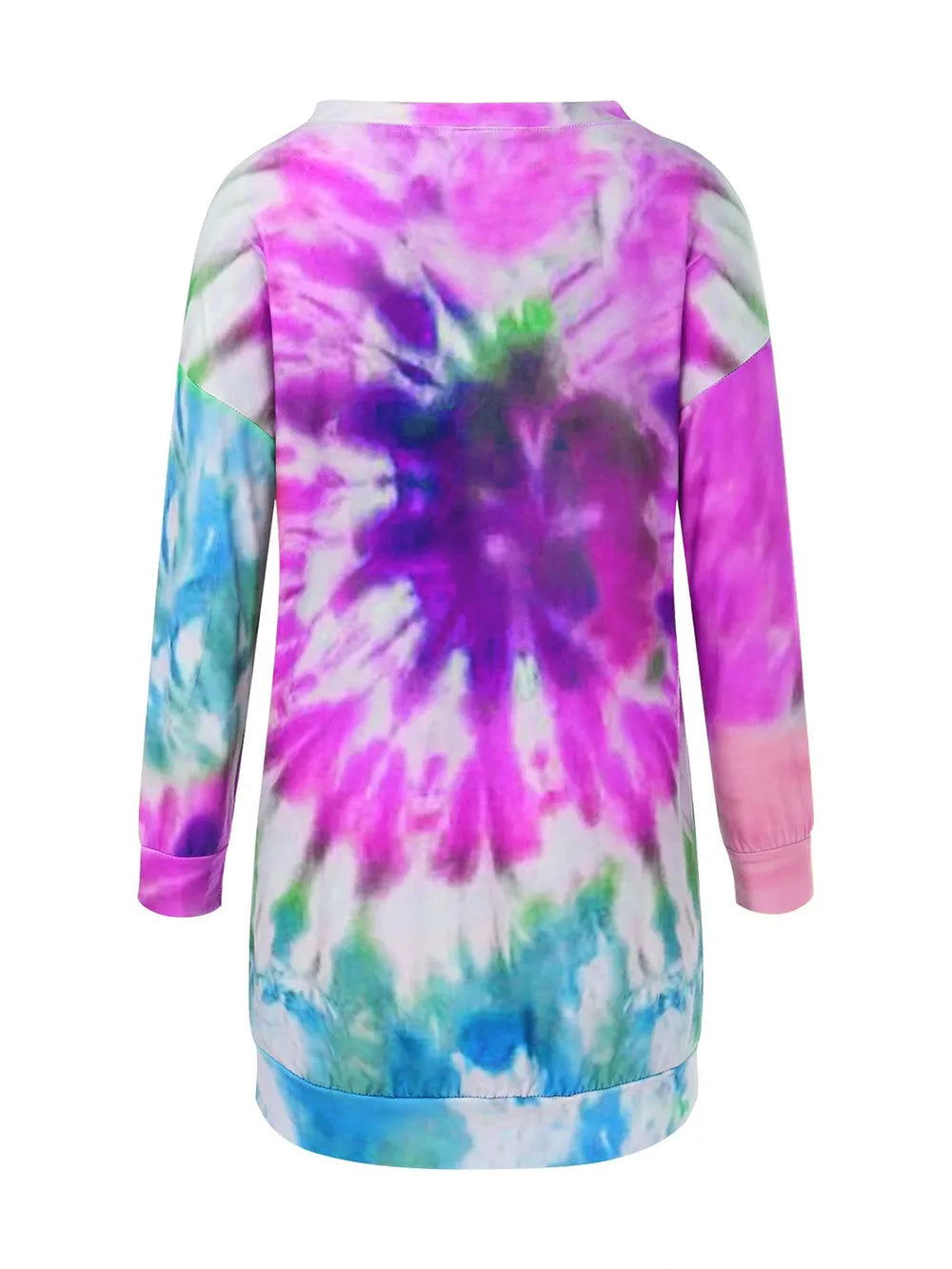 Tie-Dye Round Neck Long Sleeve Dress - product image 6