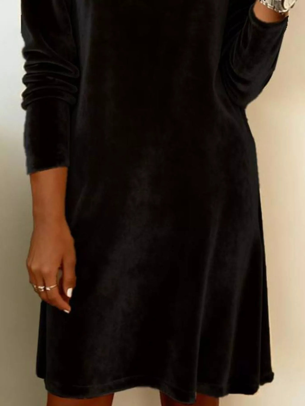 Velvet Cowl Neck Long Sleeve Mini Dress - product image 21
