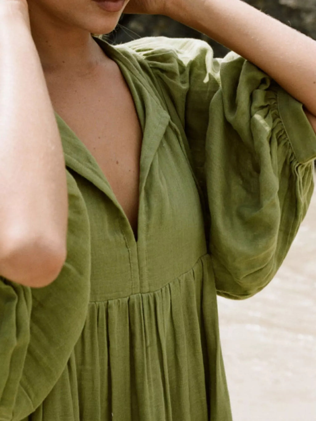 Tie Neck 3/4 Sleeve Midi Dress - product image 20