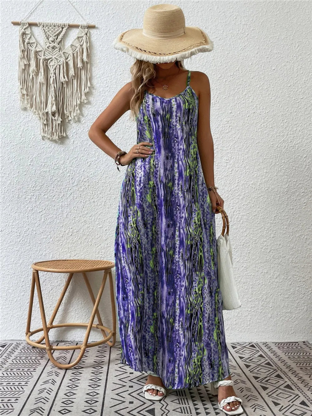 Printed Scoop Neck Maxi Cami Dress - product image 12