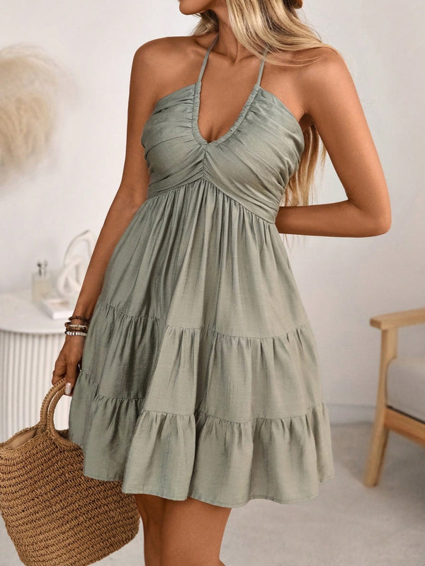 Smocked Halter Neck Tiered Dress - product image 15