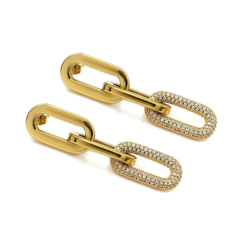 Jenna Pave Earrings - Gold Secondary image