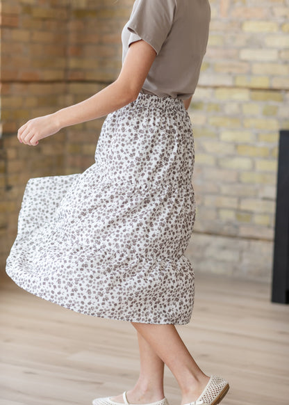 Harlow Tiered Floral Midi Skirt