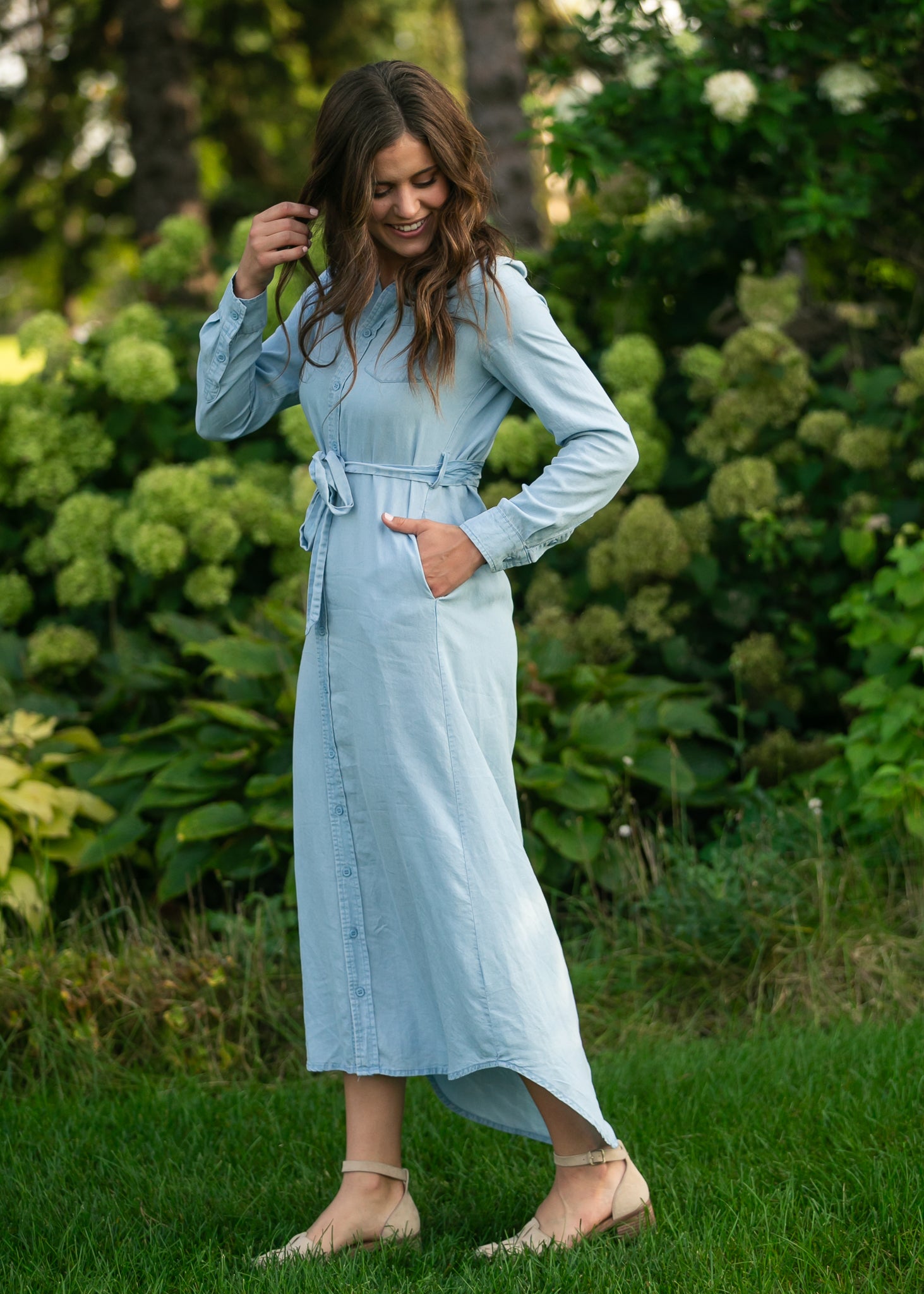 Hazel Chambray Long Sleeve Dress Main image