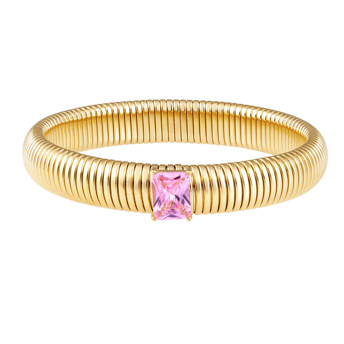 Serenity Pink CZ Gold Bracelet Main image