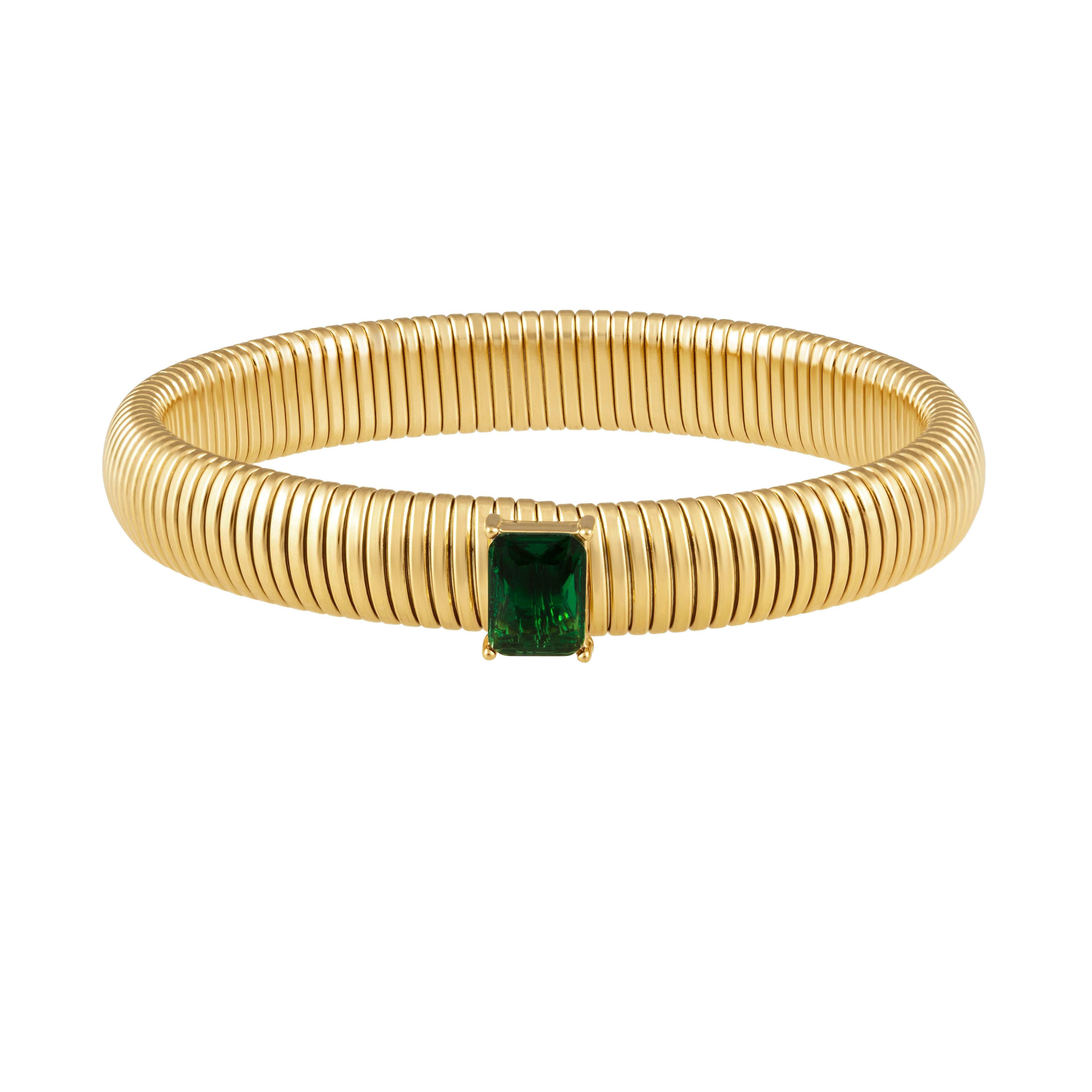 Serenity Emerald CZ Gold Bracelet Main image