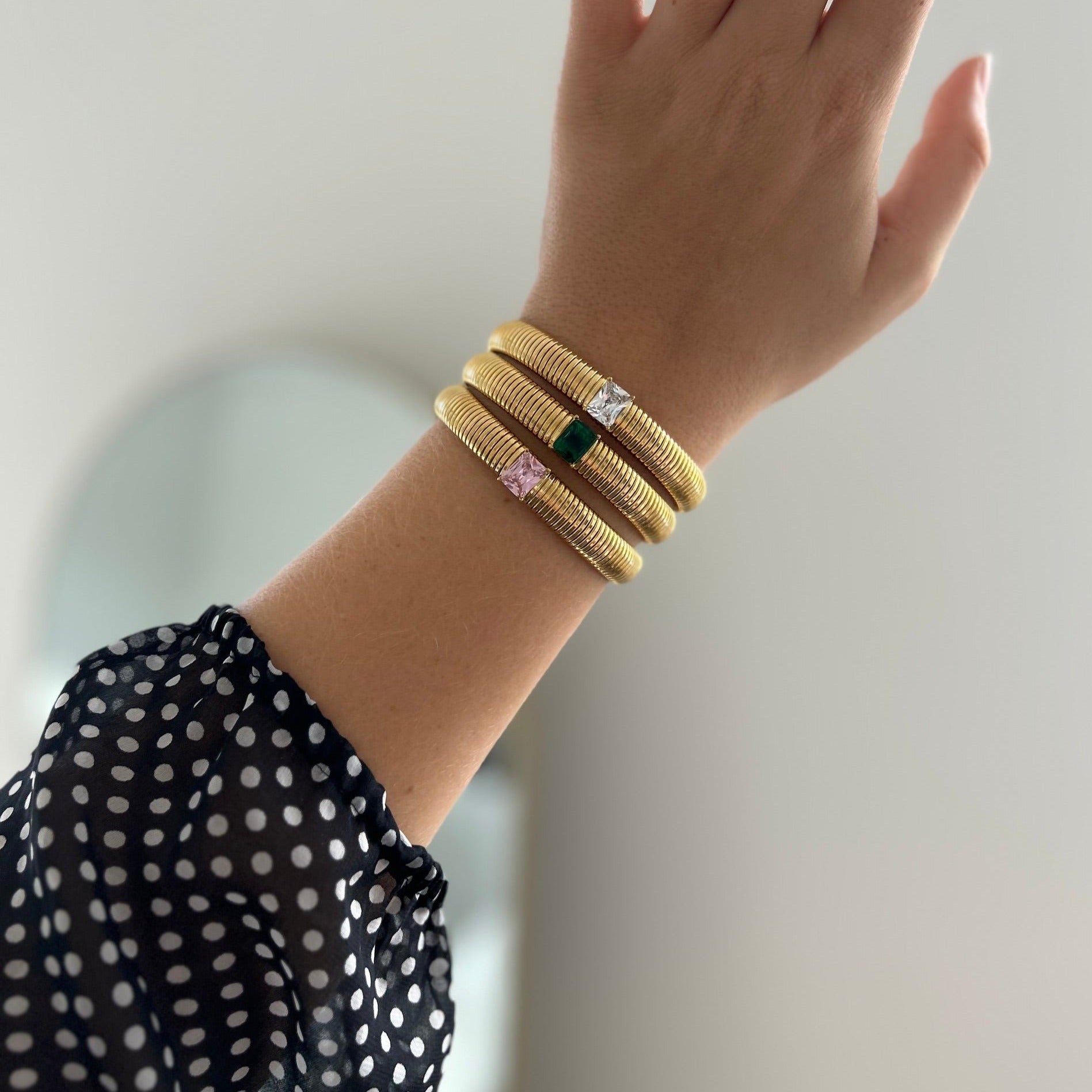 Serenity Pink CZ Gold Bracelet Secondary image