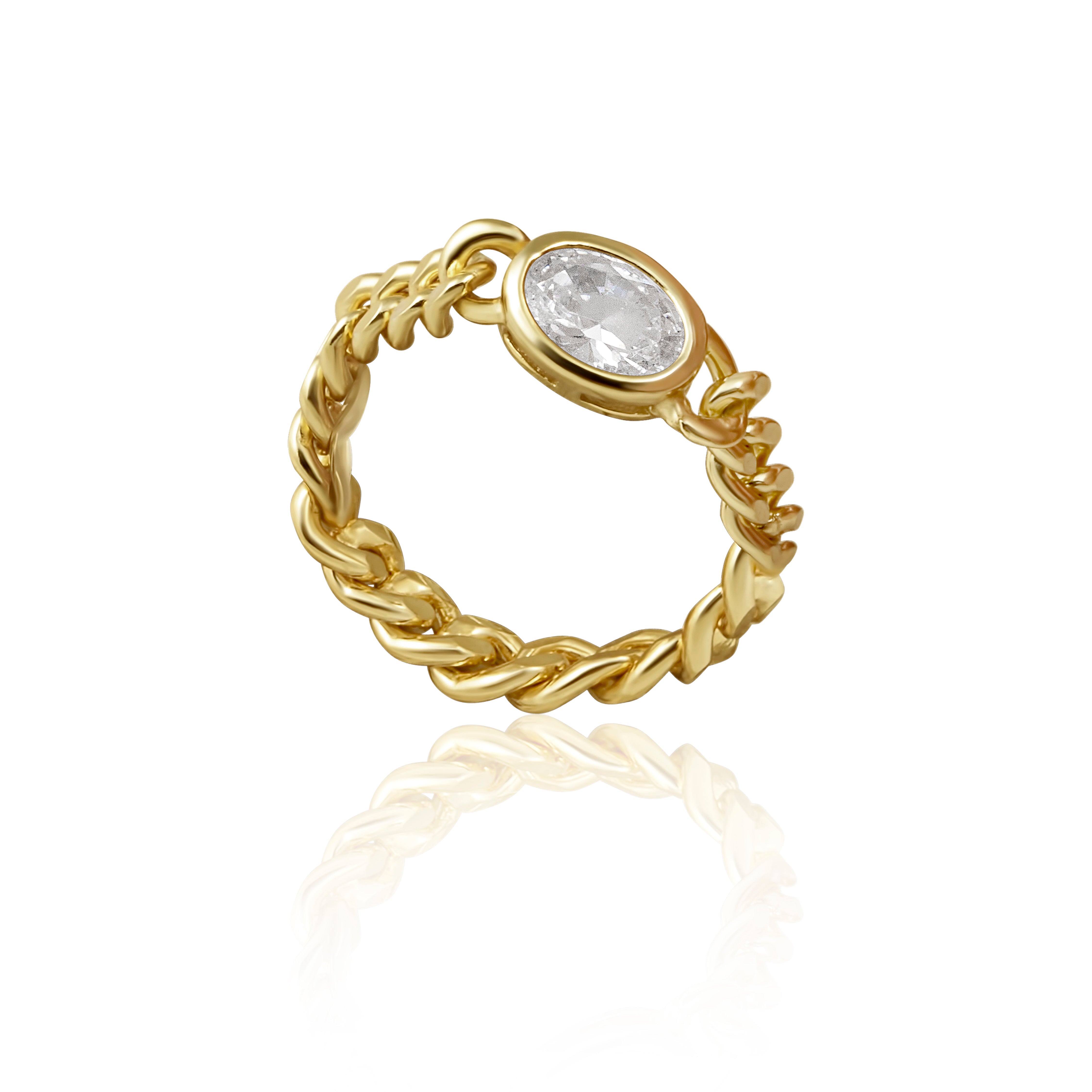 Oval Bezel Chain Ring Main image