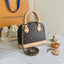 Brown Monogram Dome Handbag with Chain Strap